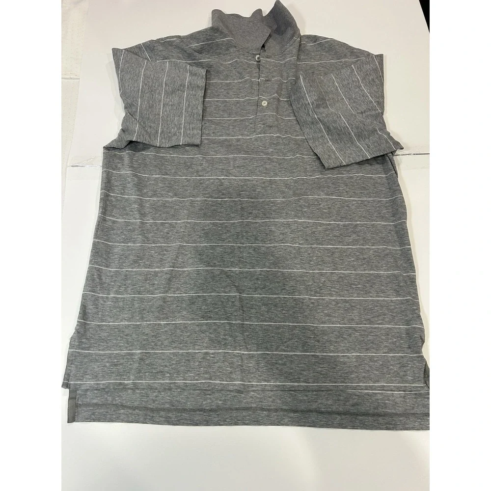 Polo Golf Ralph Lauren Shirt Grey/striped Pima Cotton Size Medium (108)